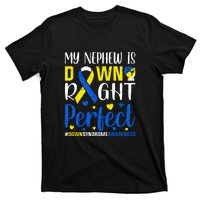 My Nephew Is Down Right Perfect Down Syndrome Awareness Day Gift T-Shirt