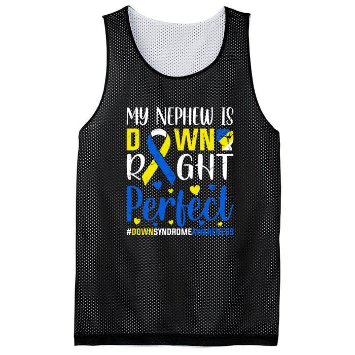 My Nephew Is Down Right Perfect Down Syndrome Awareness Day Gift Mesh Reversible Basketball Jersey Tank