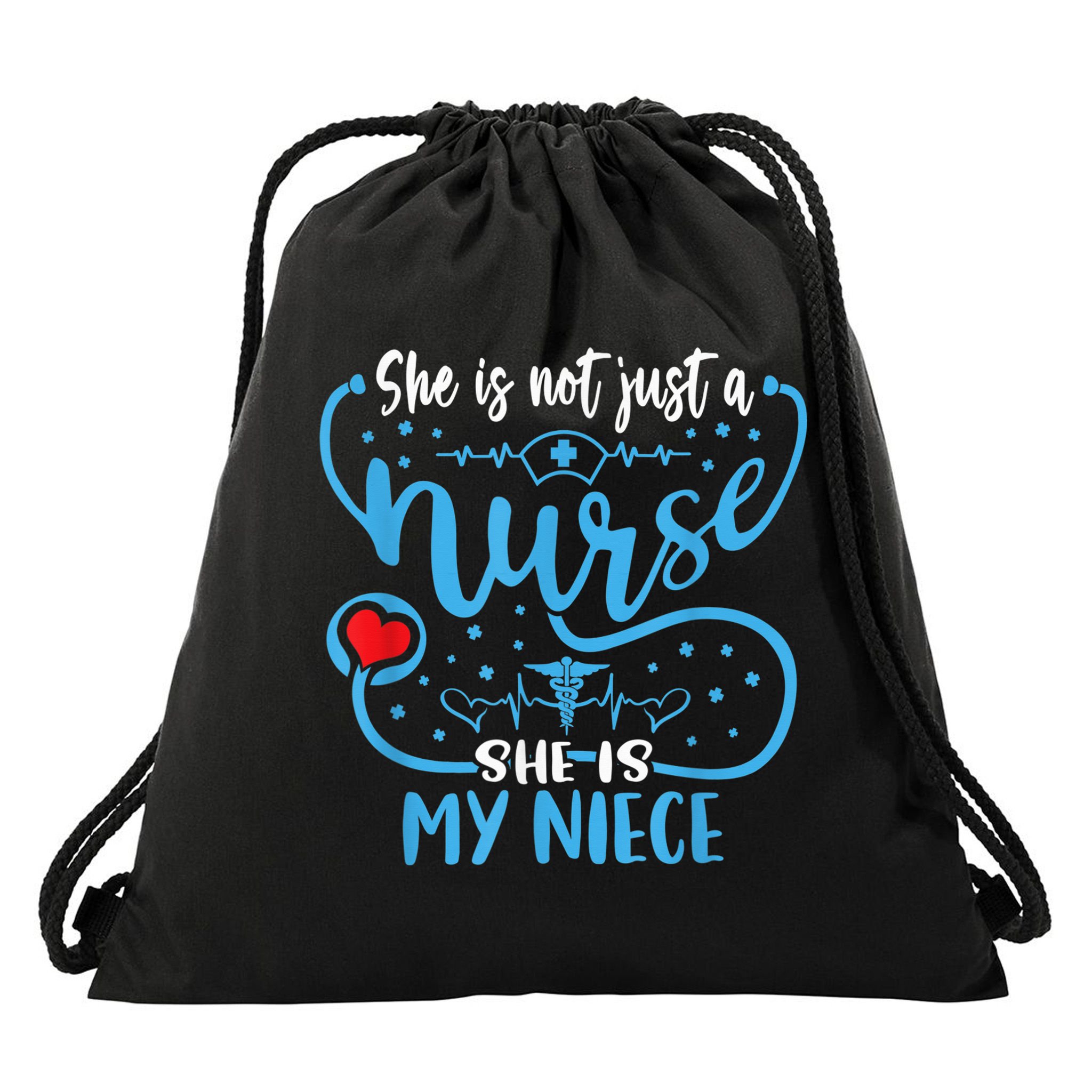 My Niece Is A Nurse Proud Nurse's Aunt Uncle RN LPN Family Drawstring Bag
