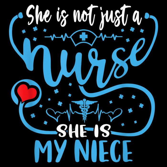 My Niece Is A Nurse Proud Nurse's Aunt Uncle RN LPN Family Drawstring Bag