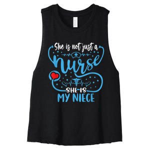 My Niece Is A Nurse Proud Nurse's Aunt Uncle RN LPN Family Women's Racerback Cropped Tank