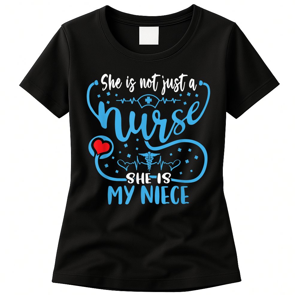 My Niece Is A Nurse Proud Nurse's Aunt Uncle RN LPN Family Womens T-Shirt