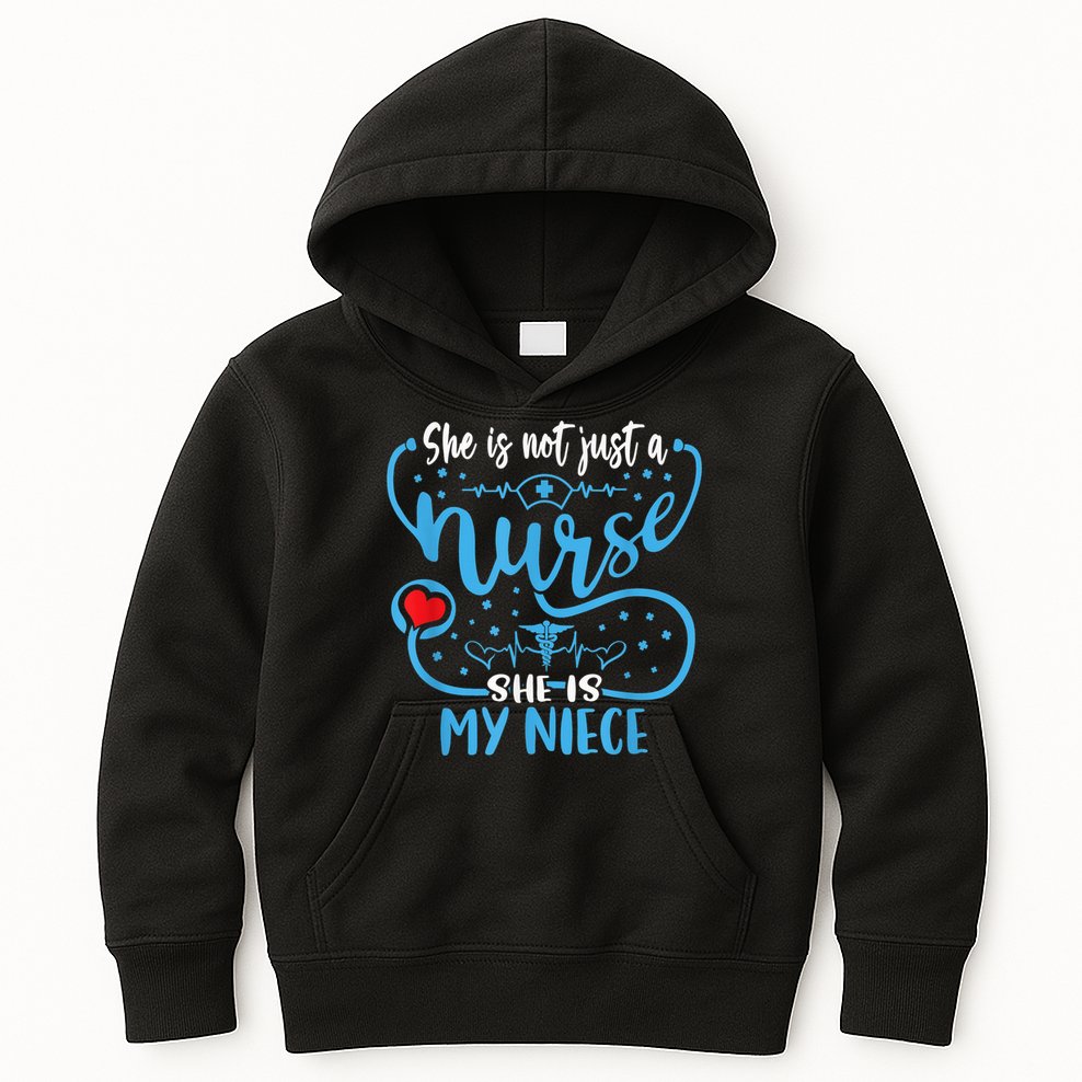 My Niece Is A Nurse Proud Nurse's Aunt Uncle RN LPN Family Kids Hoodie