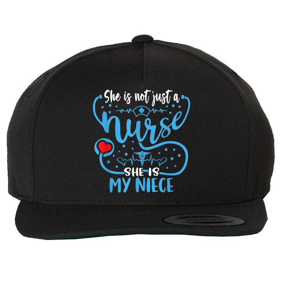 My Niece Is A Nurse Proud Nurse's Aunt Uncle RN LPN Family Wool Snapback Cap