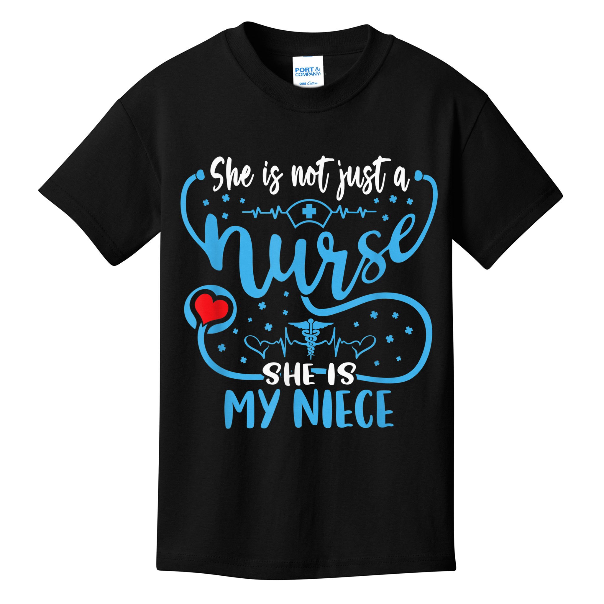 My Niece Is A Nurse Proud Nurse's Aunt Uncle RN LPN Family Kids T-Shirt
