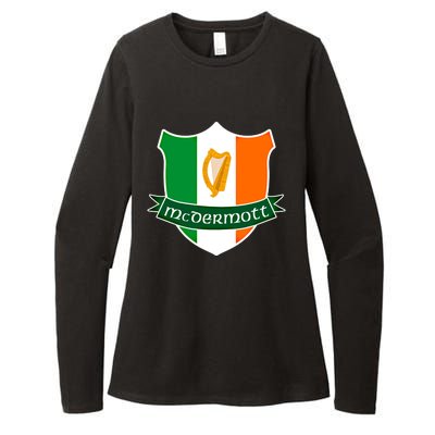 Mcdermott Name Irish Gift Irish Flag Harp Crest Womens CVC Long Sleeve Shirt