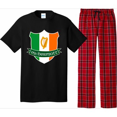 Mcdermott Name Irish Gift Irish Flag Harp Crest Pajama Set