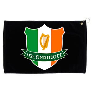 Mcdermott Name Irish Gift Irish Flag Harp Crest Grommeted Golf Towel