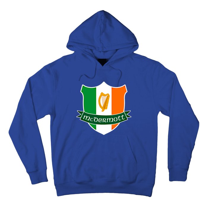 Mcdermott Name Irish Gift Irish Flag Harp Crest Hoodie