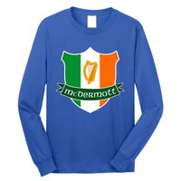 Mcdermott Name Irish Gift Irish Flag Harp Crest Long Sleeve Shirt