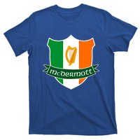 Mcdermott Name Irish Gift Irish Flag Harp Crest T-Shirt