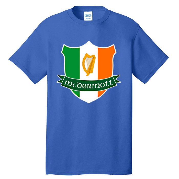 Mcdermott Name Irish Gift Irish Flag Harp Crest Tall T-Shirt