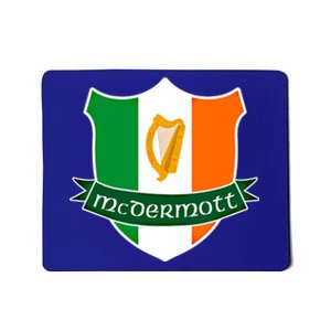 Mcdermott Name Irish Gift Irish Flag Harp Crest Mousepad