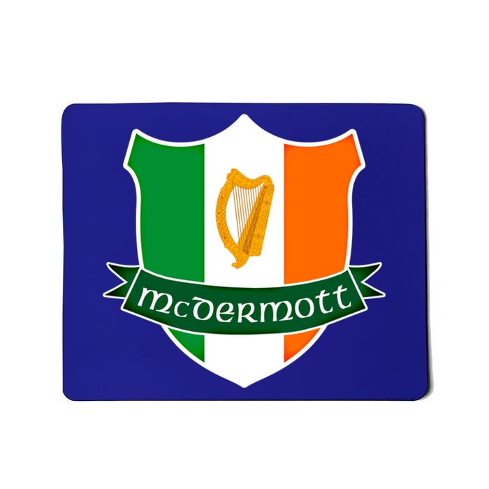 Mcdermott Name Irish Gift Irish Flag Harp Crest Mousepad