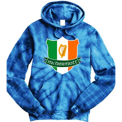 Mcdermott Name Irish Gift Irish Flag Harp Crest Tie Dye Hoodie