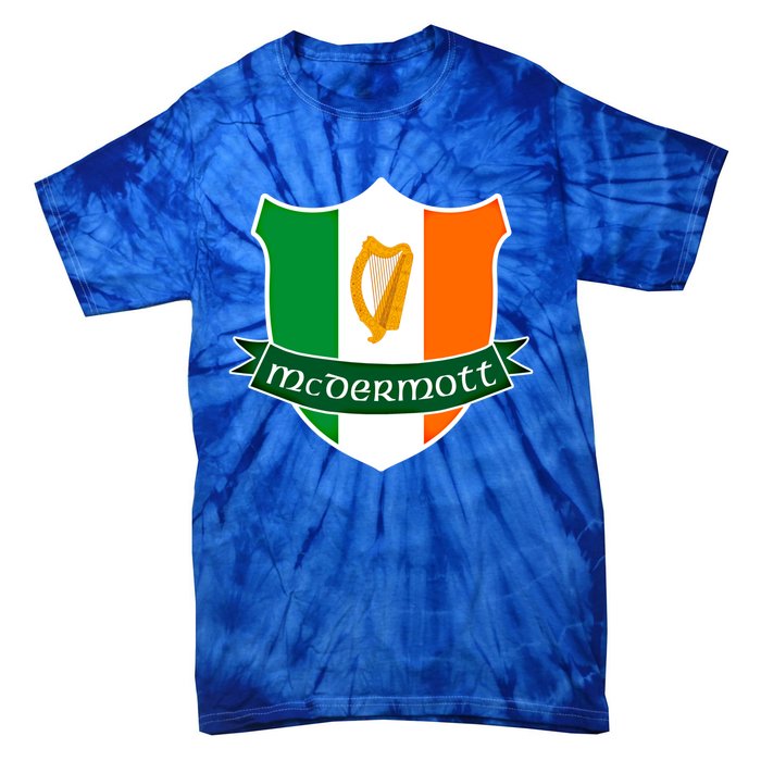 Mcdermott Name Irish Gift Irish Flag Harp Crest Tie-Dye T-Shirt