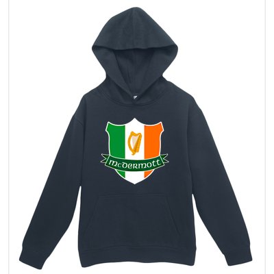 Mcdermott Name Irish Gift Irish Flag Harp Crest Urban Pullover Hoodie