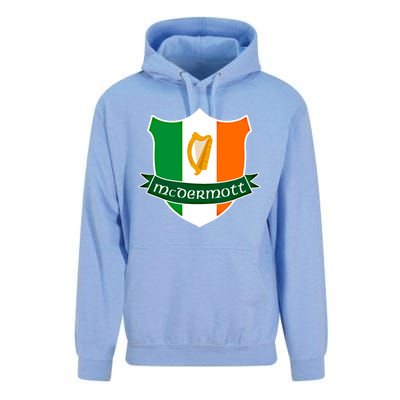 Mcdermott Name Irish Gift Irish Flag Harp Crest Unisex Surf Hoodie