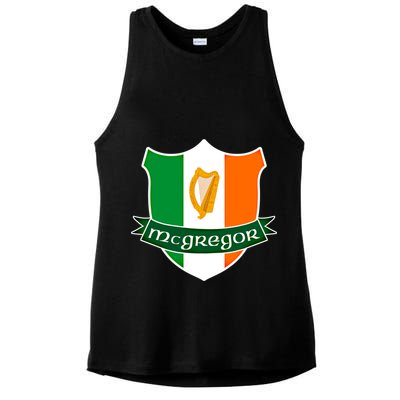 Mcgregor Name Irish Gift Irish Flag Harp Crest Ladies PosiCharge Tri-Blend Wicking Tank