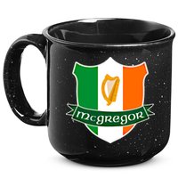 Mcgregor Name Irish Gift Irish Flag Harp Crest 15oz Campfire Ceramic Mug