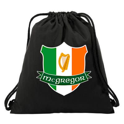 Mcgregor Name Irish Gift Irish Flag Harp Crest Drawstring Bag