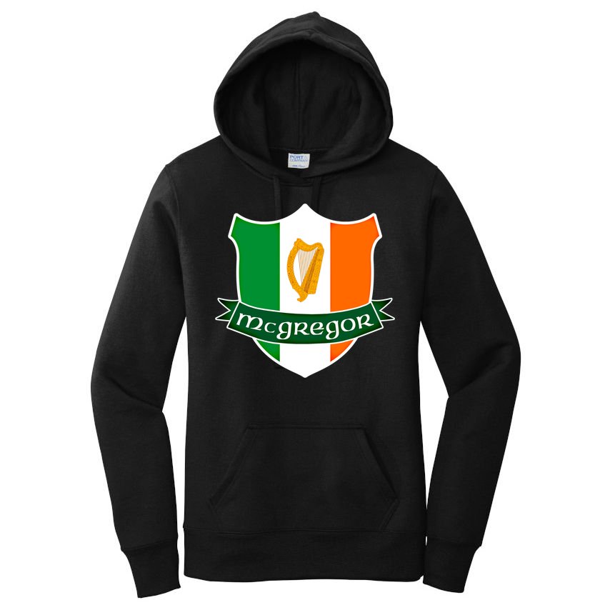 Mcgregor Name Irish Gift Irish Flag Harp Crest Women's Pullover Hoodie