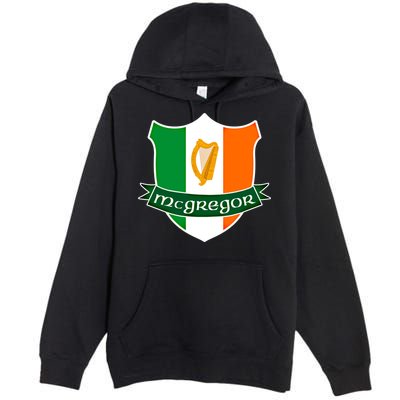 Mcgregor Name Irish Gift Irish Flag Harp Crest Premium Pullover Hoodie