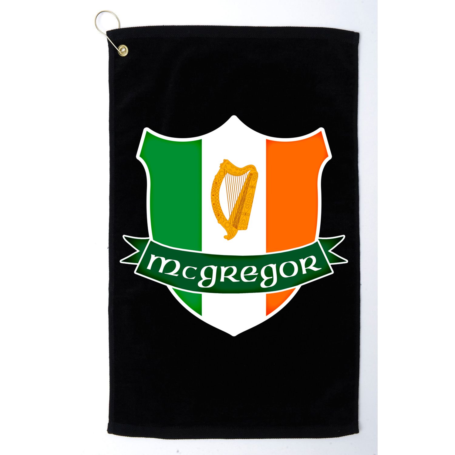 Mcgregor Name Irish Gift Irish Flag Harp Crest Golf Towel