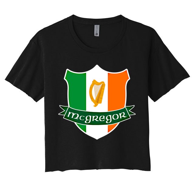 Mcgregor Name Irish Gift Irish Flag Harp Crest Crop Top