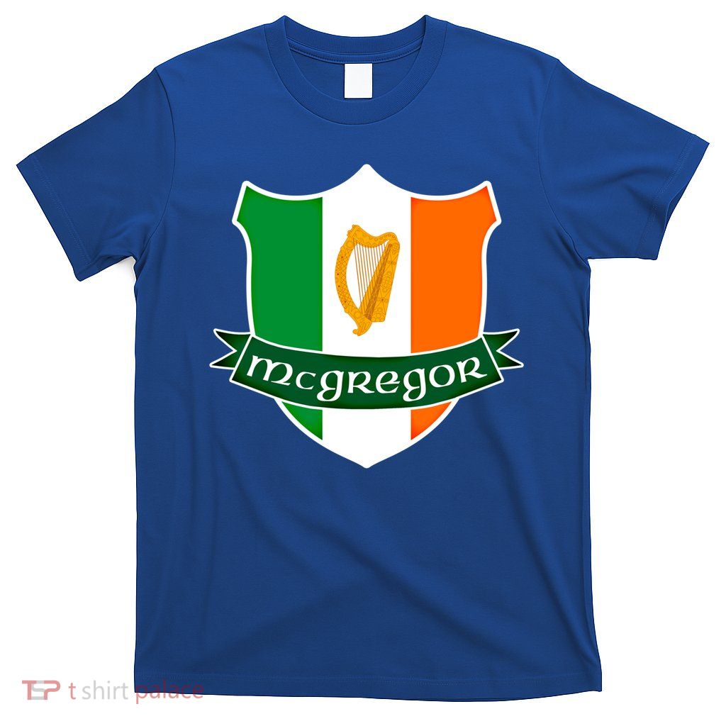 Mcgregor Name Irish Gift Irish Flag Harp Crest T-Shirt