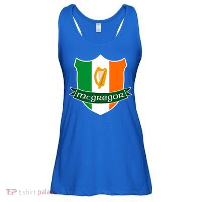 Mcgregor Name Irish Gift Irish Flag Harp Crest Ladies Essential Flowy Tank