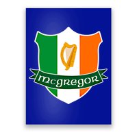 Mcgregor Name Irish Gift Irish Flag Harp Crest Poster