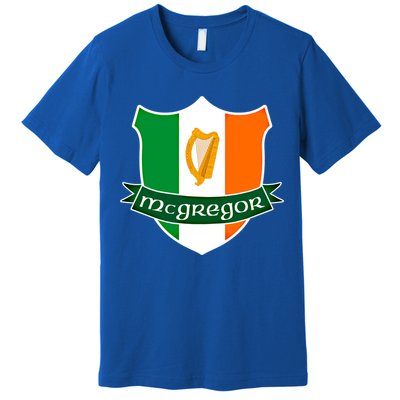 Mcgregor Name Irish Gift Irish Flag Harp Crest Premium T-Shirt