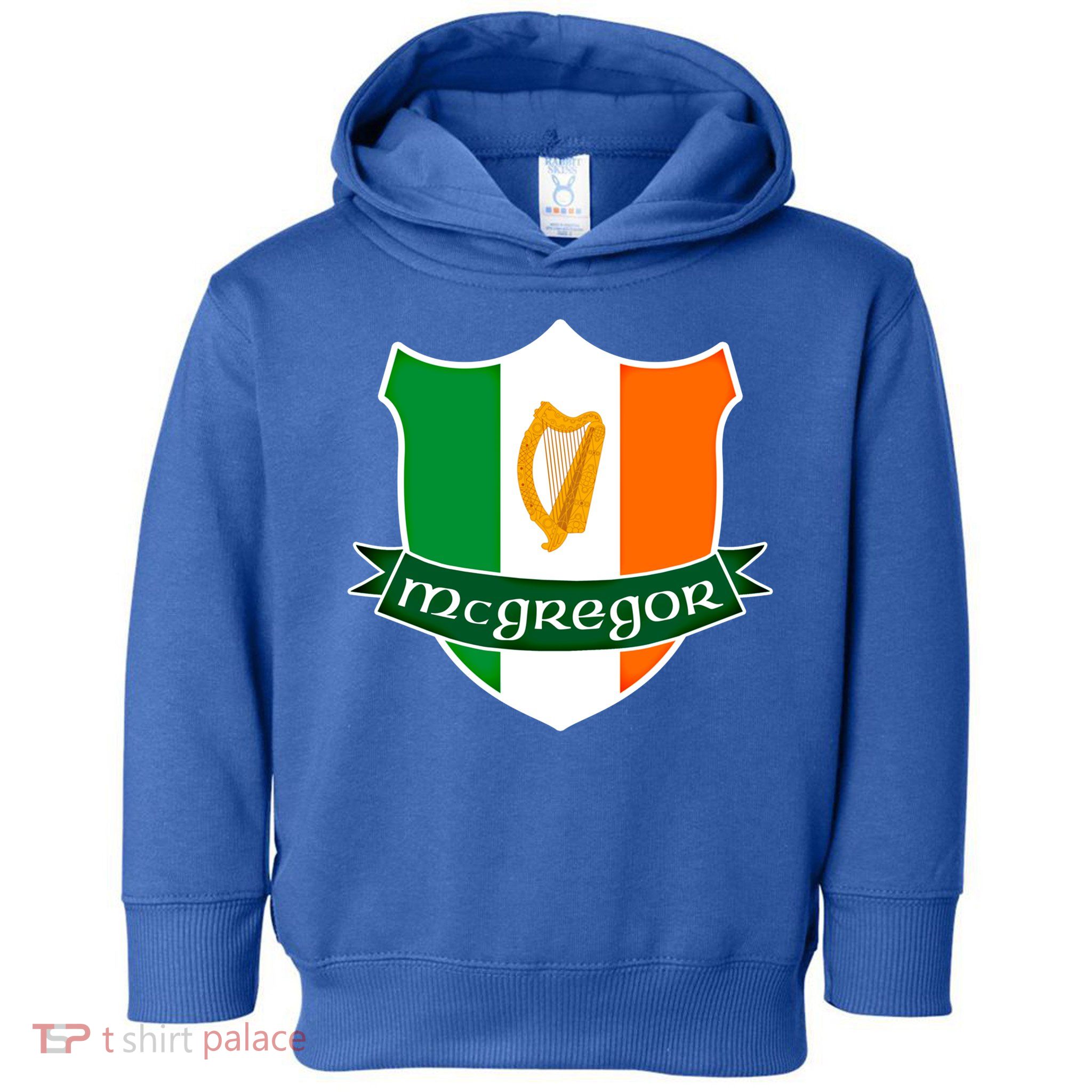 Mcgregor Name Irish Gift Irish Flag Harp Crest Toddler Hoodie
