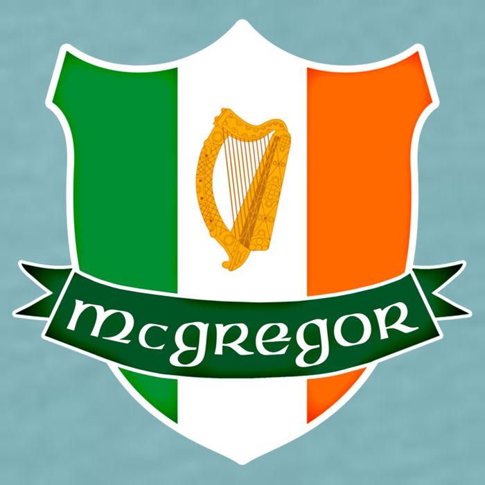 Mcgregor Name Irish Gift Irish Flag Harp Crest Sueded Cloud Jersey T-Shirt