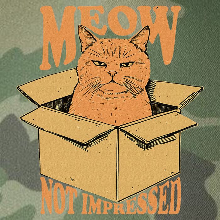 Meow Not Impressed Sarcastic Cat Meme Grumpy Feline In Box .Png Legacy Tie Dye Trucker Hat