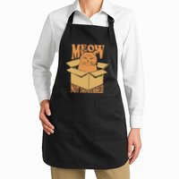 Meow Not Impressed Sarcastic Cat Meme Grumpy Feline In Box .Png Apron