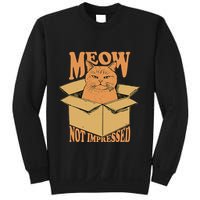Meow Not Impressed Sarcastic Cat Meme Grumpy Feline In Box .Png Sweatshirt