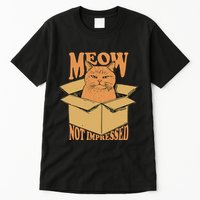 Meow Not Impressed Sarcastic Cat Meme Grumpy Feline In Box .Png Tall T-Shirt