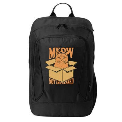 Meow Not Impressed Sarcastic Cat Meme Grumpy Feline In Box .Png City Backpack