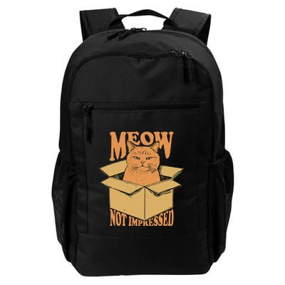 Meow Not Impressed Sarcastic Cat Meme Grumpy Feline In Box .Png Backpack
