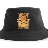 Meow Not Impressed Sarcastic Cat Meme Grumpy Feline In Box .Png Sustainable Bucket Hat