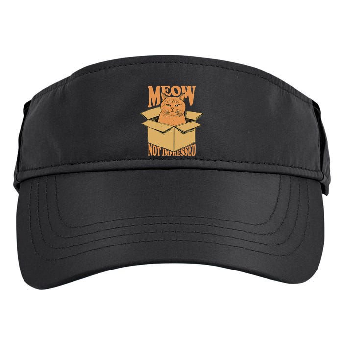 Meow Not Impressed Sarcastic Cat Meme Grumpy Feline In Box .Png Adult Drive Performance Visor