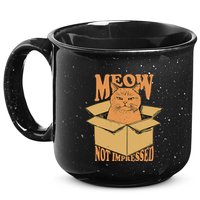 Meow Not Impressed Sarcastic Cat Meme Grumpy Feline In Box .Png 15oz Campfire Ceramic Mug