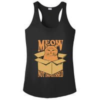 Meow Not Impressed Sarcastic Cat Meme Grumpy Feline In Box .Png Ladies PosiCharge Competitor Racerback Tank