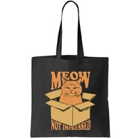 Meow Not Impressed Sarcastic Cat Meme Grumpy Feline In Box .Png Bag