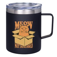 Meow Not Impressed Sarcastic Cat Meme Grumpy Feline In Box .Png 12oz Stainless Steel Coffee Mug