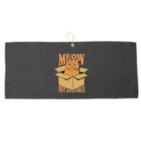Meow Not Impressed Sarcastic Cat Meme Grumpy Feline In Box .Png Large Microfiber Waffle Golf Towel