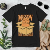 Meow Not Impressed Sarcastic Cat Meme Grumpy Feline In Box .Png Premium T-Shirt