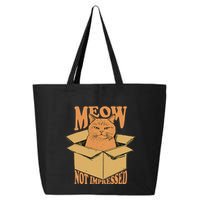 Meow Not Impressed Sarcastic Cat Meme Grumpy Feline In Box .Png 25L Jumbo Tote